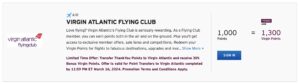 details of the citi to Virgin Atlantic transfer bonus
